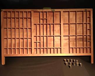 Vintage Hamilton Printers Drawer with Type Blocks