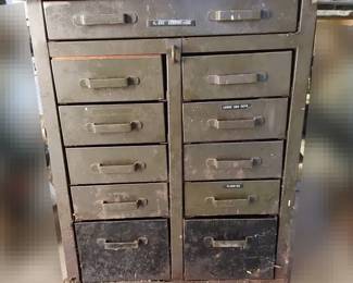 Vintage Military Style Lyon Industrial Tool Cabinet