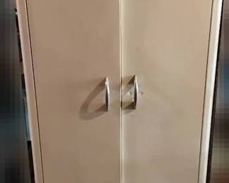 Retro White Double Door Cabinet