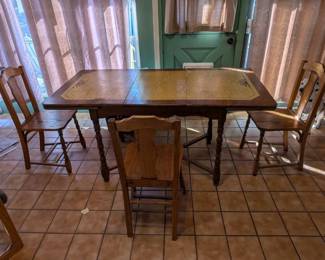 Vintage DropIn Dining Table with Three Chairs