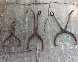 Vintage Iron Ice Block Tongs