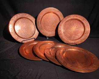Vintage Solid Copper Charger Plates
