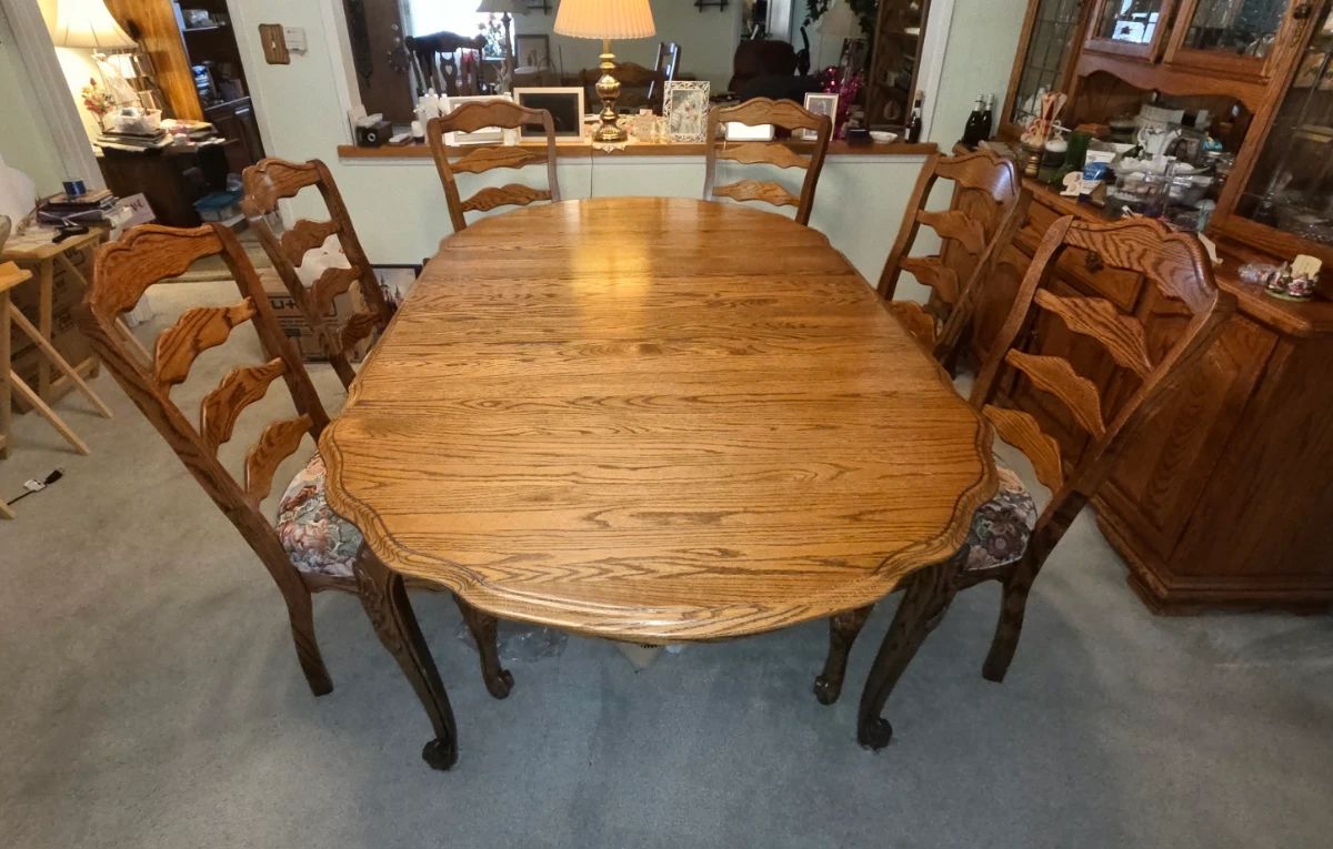 48"x66" with 1 leaf added showing 6 of 10 chairs
