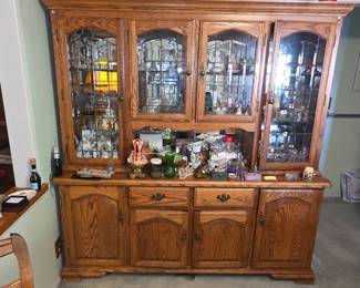 33"h x 75"w China base cabinet with 45"h x 75"w matching hutch