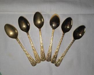 Neiman Marcus 24-kt gold plated demitasse/dessert spoons