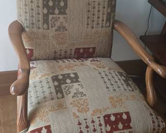 Tapestry Upholstered Wood Frame Armchair