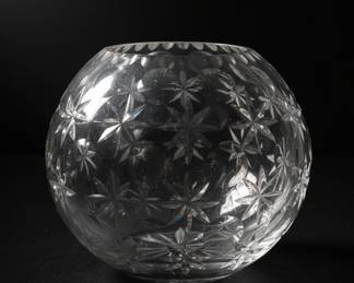 Cut Crystal Rose Bowl Vase