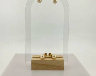 Majorica gold filled pearl earrings