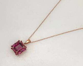 Rose gold tone sterling silver necklace