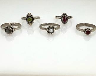 Sterling Silver gemstone rings