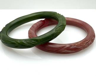 Bakelite marbled bangle bracelets