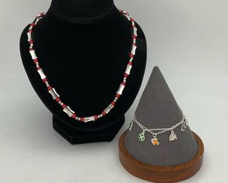 Sterling silver beaded necklace