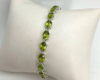 Sterling silver peridot tennis bracelet