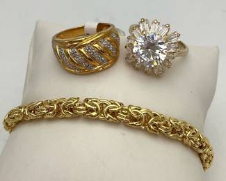 Gold Tone Byzantine link chain