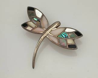 Silver dragonfly pin