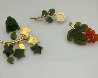 Vintae jade brooches