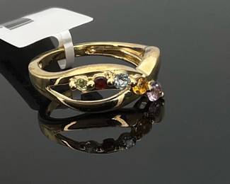 Gold Tone multi stone ring