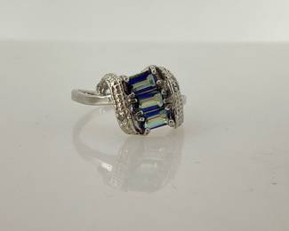 Mystic topaz and diamond ring