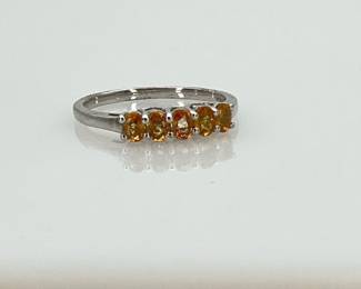 Yellow sapphire anniversary band