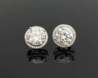 Moissanite halo stud earrings
