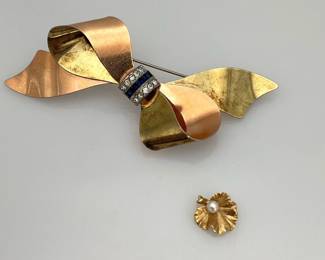 bow brooch and pendant