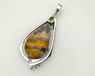 Bumble bee jasper pendant