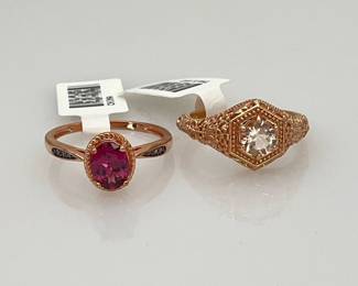 Rose gold tone sterling rings