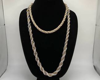 Les bernard two tone twisted necklace