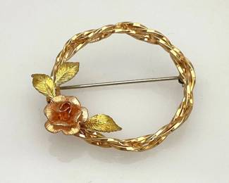 Vintage Krementz wreath brooch