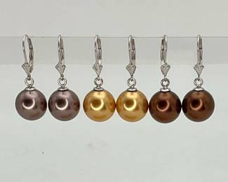 Pearl leverback dropp earrings