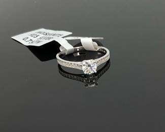 Sterling silver moissanite ring