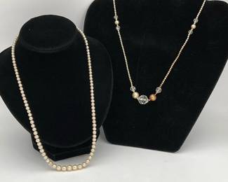 Faux pearl necklace