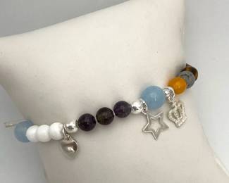Sterling silver gemstone bracelet