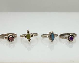 Sterling silver gemstone rings