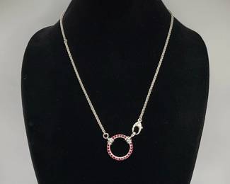 The loop red crystal pendant