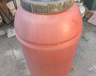58 Gallon Plastic Olive Barrel