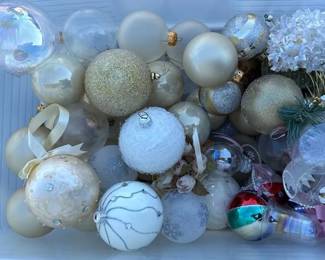 Christmas Ornaments Ivory And Clear