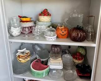 Vintage Kitchen Entertaining Collection Glassware, Serving Pieces, Ceramics Seasonal Decor