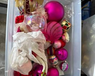 Huge Lot Of Vintage Pink Ornaments