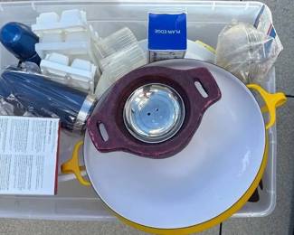 Assorted Kitchenware Cooking Accessories Enamelware, Utensils More