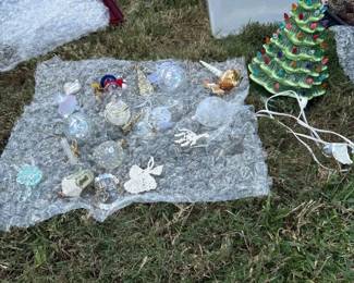 Christmas Tree And Glass Ornaments