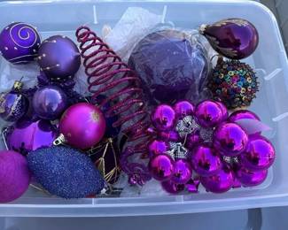 Christmas Tree Ornament Lot Purple