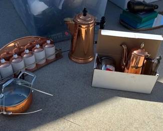 VintageStyle Copper Coffee Pots, Copper Cookware Canister Collection