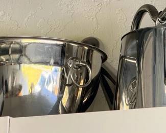 VintageStyle Stainless Steel Bowl with Ring Handles DoubleHandled Beverage Pitch