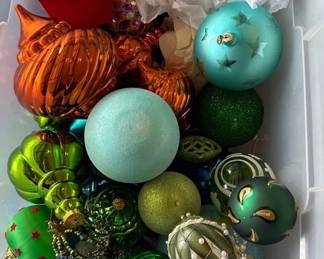 Lot Of Vintage Oversized Ornaments Blue, Green , Orange