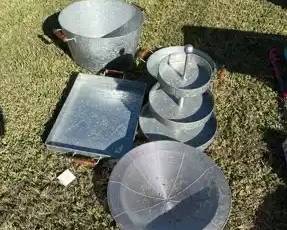 Farmhousestyle galvanized metal serving and entertaining collection