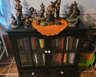 Halloween Tom Clark Figurines, Display Cabinet