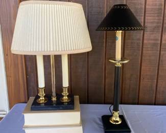 Vintage Table Lamp Lot Bouillotte and Candlestick Style