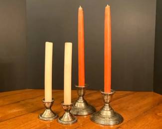 Duchin Creation and International Sterling Weighted Candle Stick Pairs