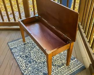MCM Vintage Wooden Piano Bench W FlipUp Lid